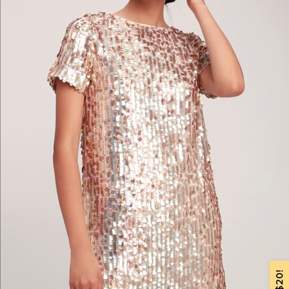 Rose Gold Sequin Dress - Picture 2 of 3